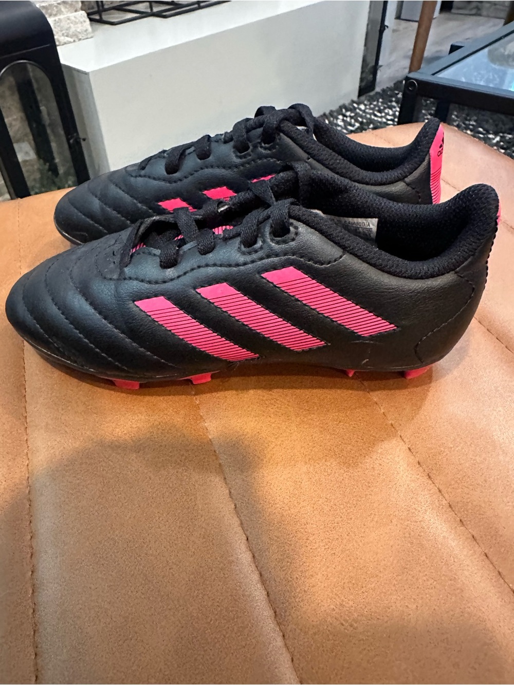 Adidas Black and Pink Soccer Cleats